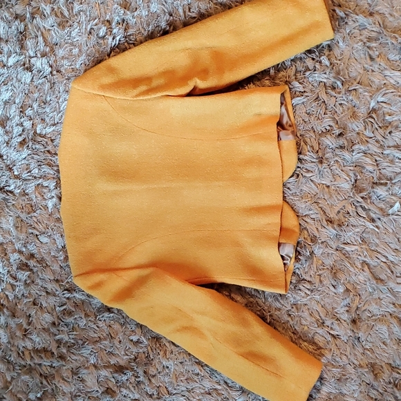 Vintage Sisley Relaxed Elegance yellow wool blazer made in Italy size M - Picture 10 of 13